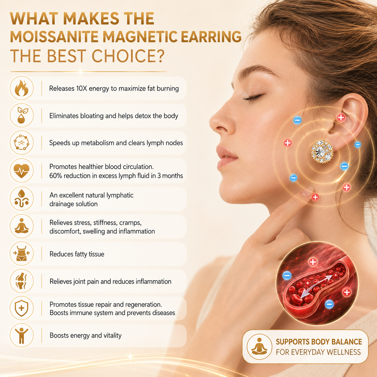 đâ¤ď¸TIMNAMYÂŽ Magnetic Moissanite Lymphatic Earrings-QUICK RESULTS, NO EAR PIERCING REQUIRED -LASTâDAY SPECIAL: 50% OFFđâ¤ď¸