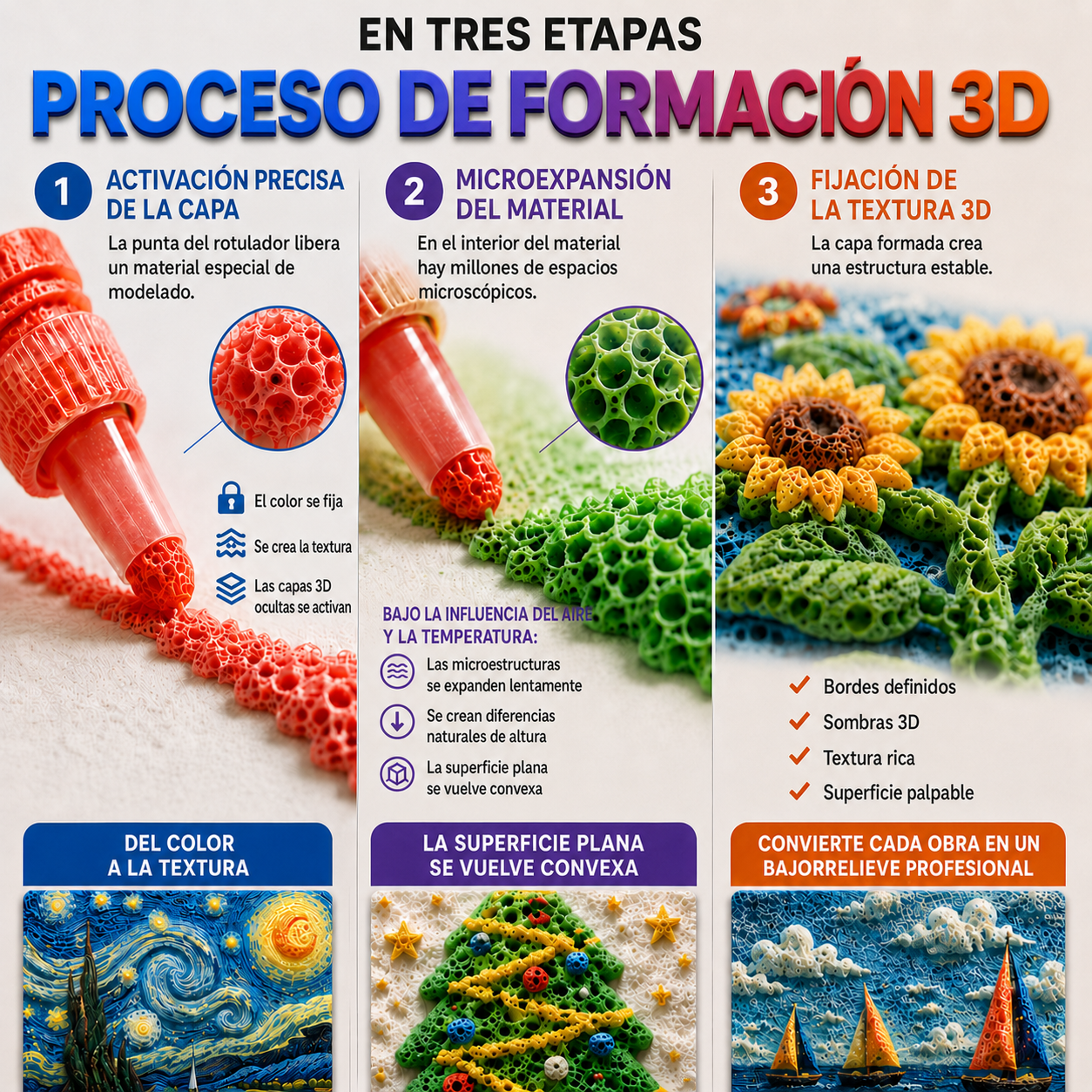 🌏Ahorra un 50% haciendo tu pedido hoy mismo. Bolígrafo de arte en relieve 3D Healrize®: transforma dibujos planos en arte 3D táctil. 🪻2