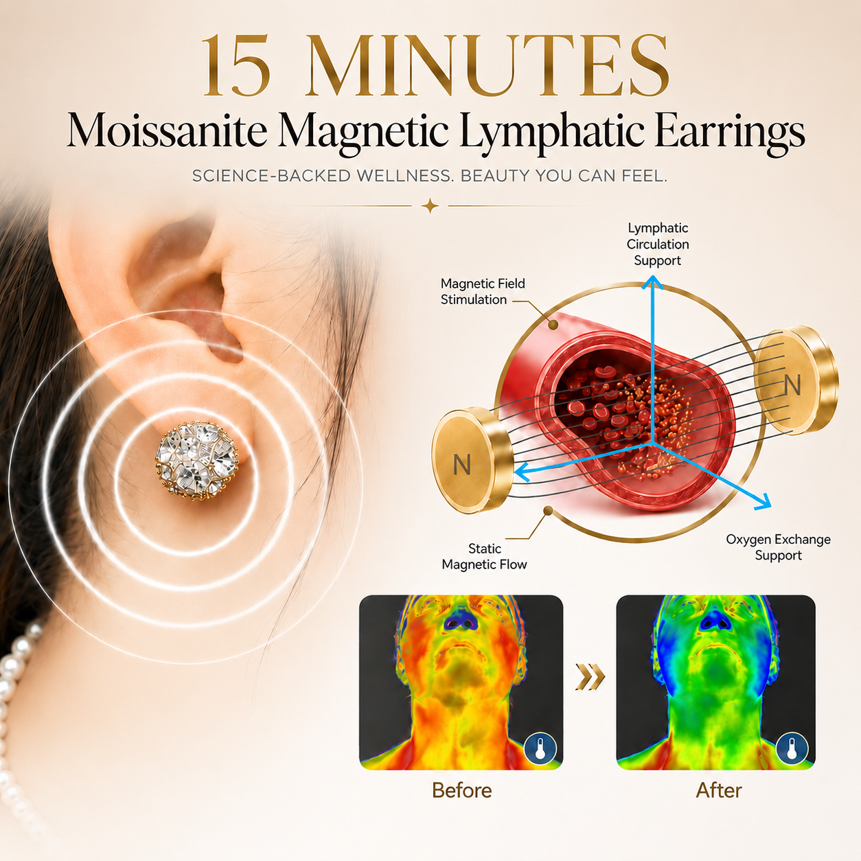 💖❤️TIMNAMY® Magnetic Moissanite Lymphatic Earrings-QUICK RESULTS, NO EAR PIERCING REQUIRED -LAST‑DAY SPECIAL: 50% OFF💖❤️