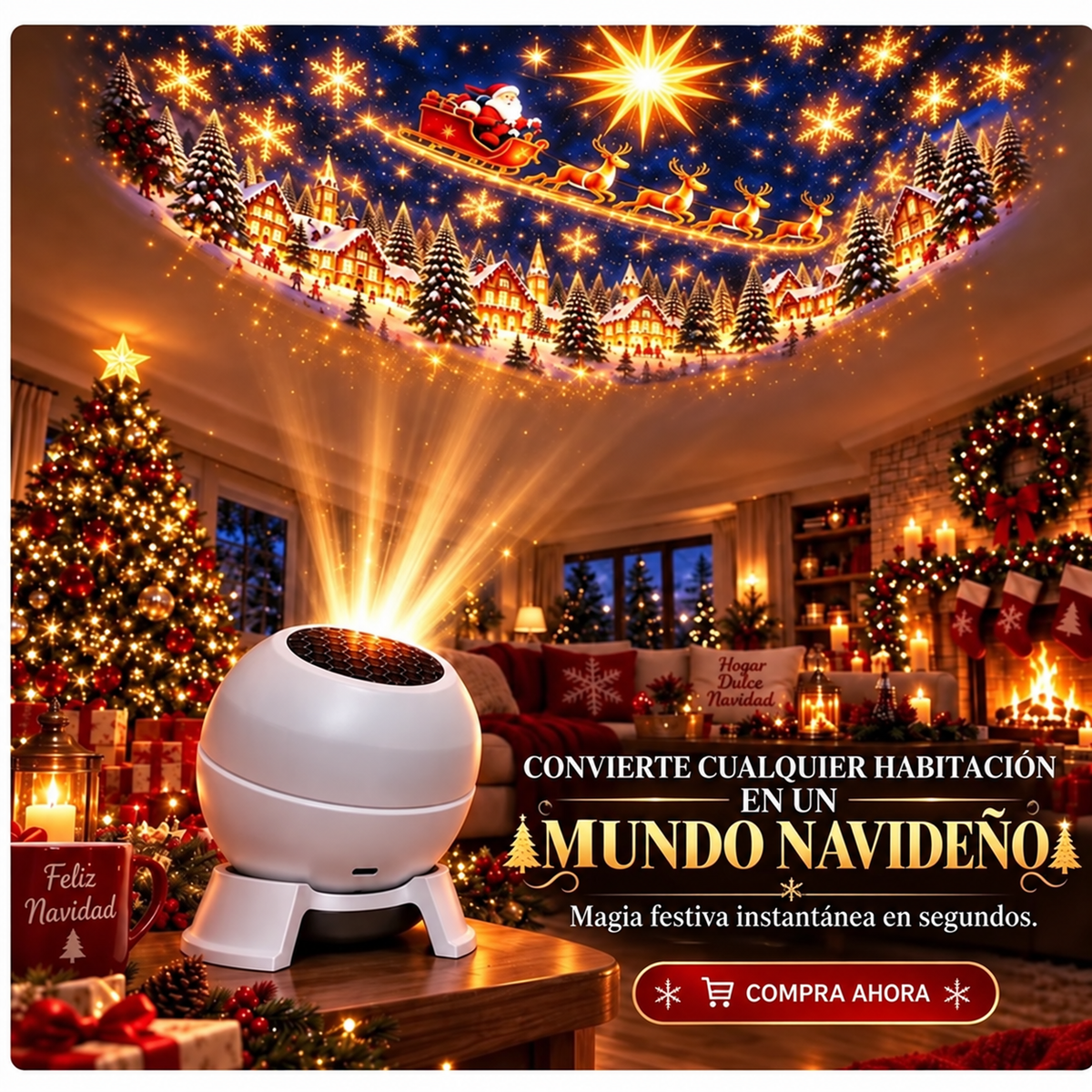 💌 Crea un cuento de hadas navideño en cualquier habitación: luz nocturna con proyector festivo 🎄🎁1