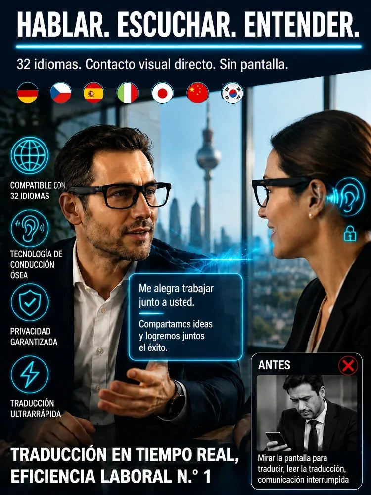 👓Gafas inteligentes con zoom, cambio de color y traducción por IA en tiempo real🍈2