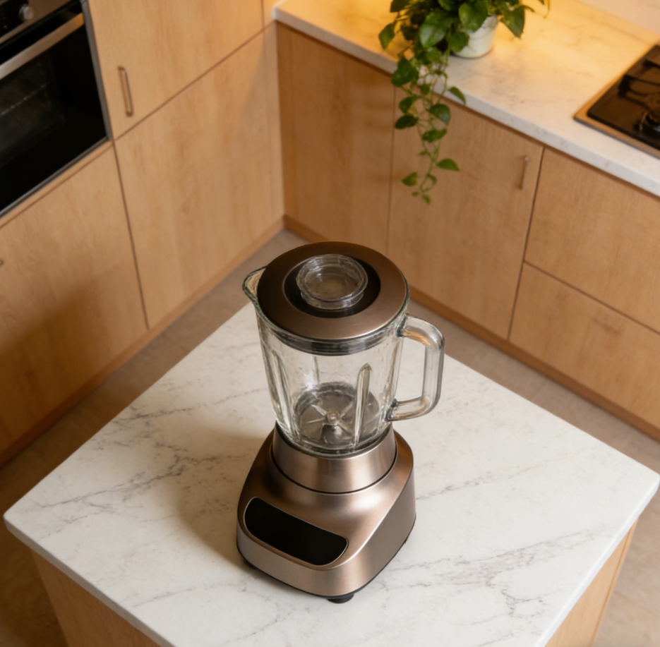 AuraBlend Pro Countertop Blender – Exclusive Bronze Metallic Finish with 1200W Power & 6-Precision Blade System