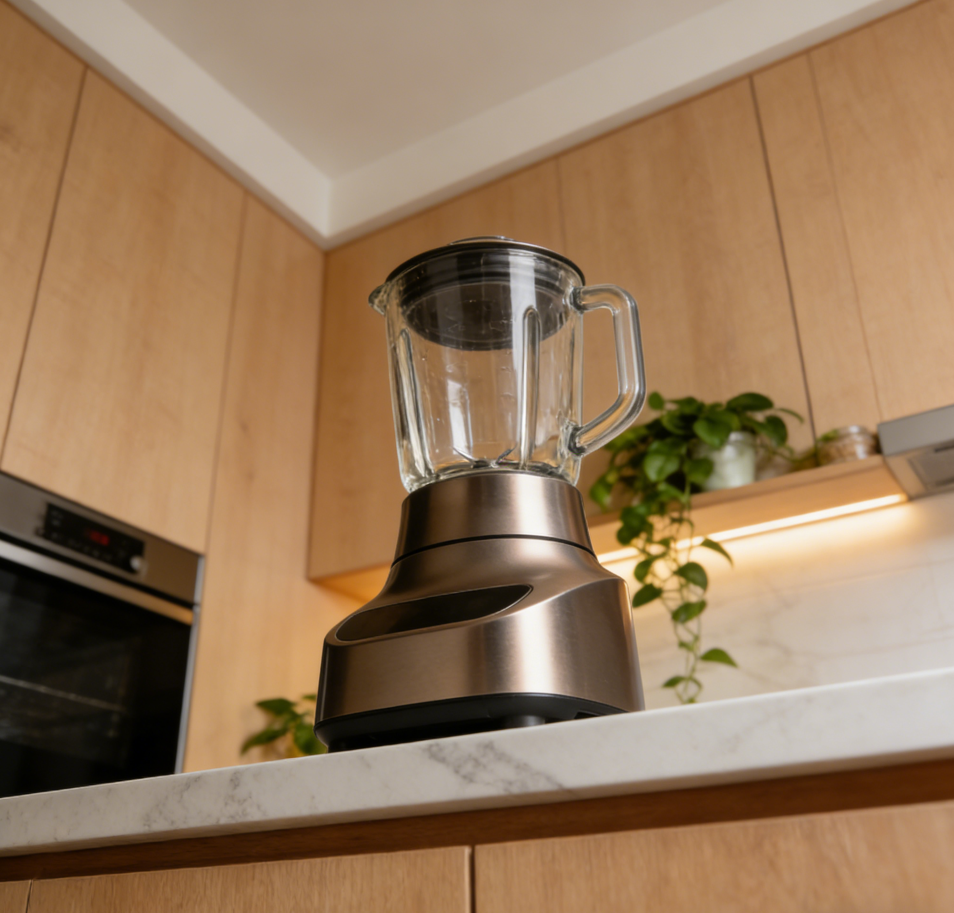 AuraBlend Pro Countertop Blender – Exclusive Bronze Metallic Finish with 1200W Power & 6-Precision Blade System